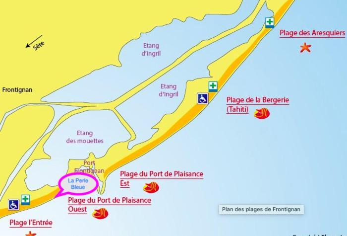 La Perle Bleue, 100 M De La Plage, Parking, Wifi Frontignan Exteriér fotografie